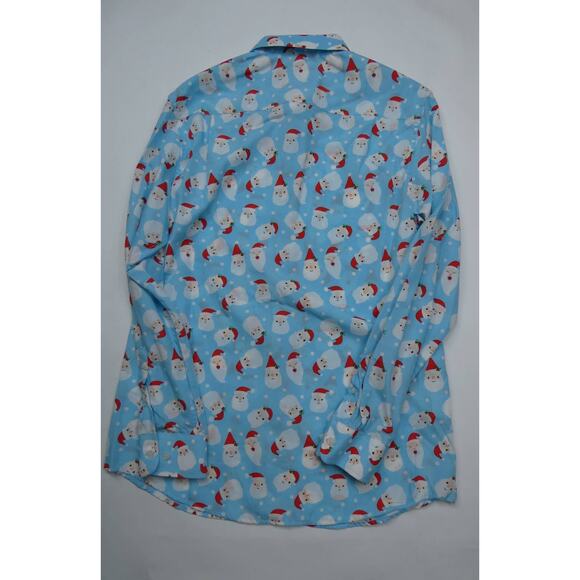 men's SIMON BANKS Christmas button up, Santa, medium, NEW - Picture 2 of 2